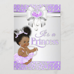 Invitación Princesa Lilac y diamantes plateados