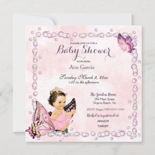 Invitación Princesa Mariposa Niña