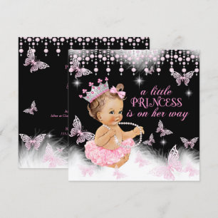 Invitación Princesa Mariposa Rosa Niña Baby Shower Dulce