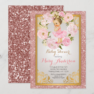 Invitación Princesa mexicana Baby Shower invita a Chica