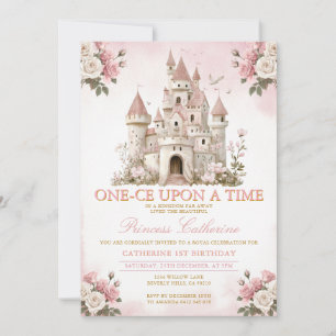 Invitación Princesa ONE-CE Érase una vez cumpleaños 1º Castil