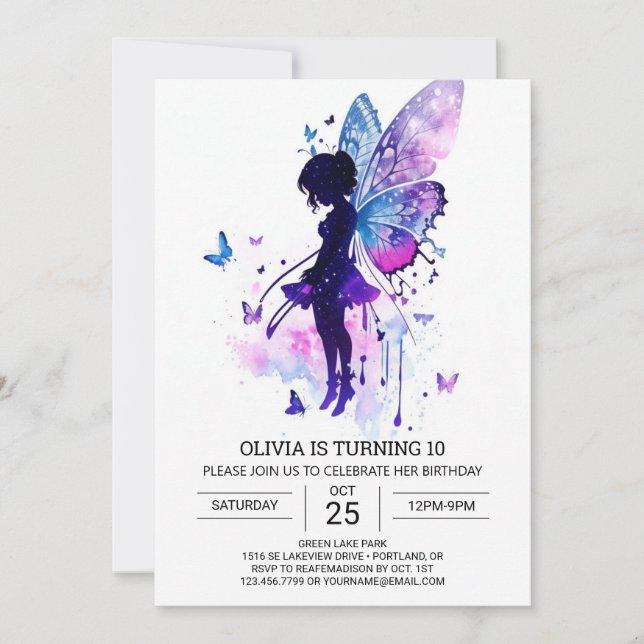 Invitación Princesa Online Ballerina Birthday Magic (Anverso)
