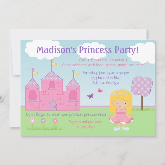 Invitación Princesa Party Invitation (Anverso)