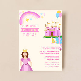 Invitación princesa pequeña con el cumpleaños de un chico lin