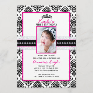 Invitación Princesa Photo Birthday Invitations 5X7 del