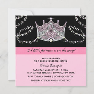 Invitación Princesa Princesa Princesa Rosa y Negra