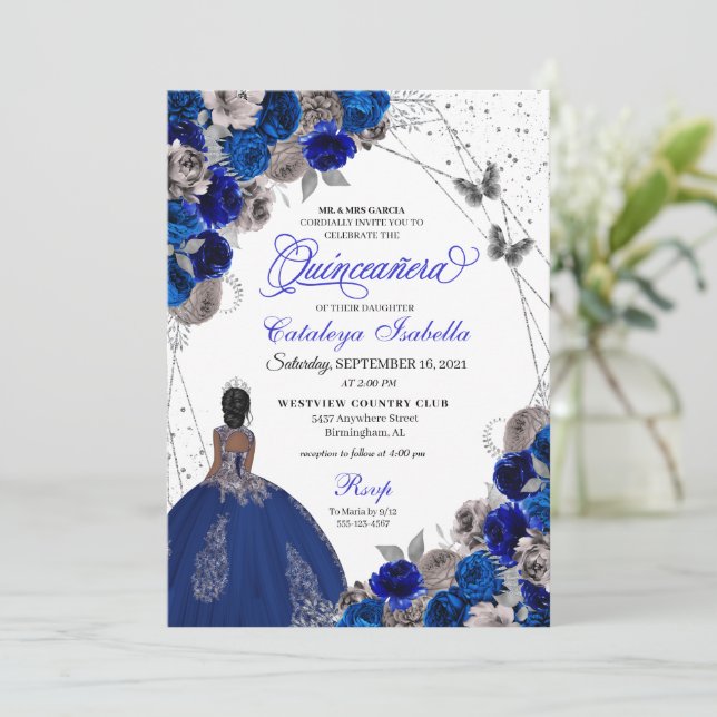 Invitación Princesa Quinceanera (Anverso de pie)