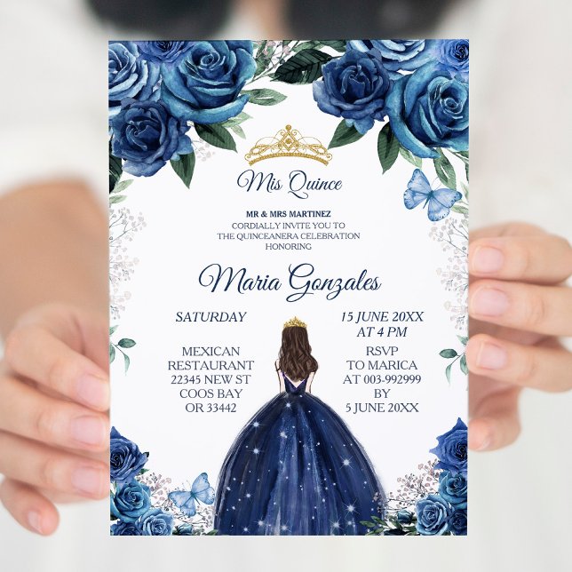 Invitación Princesa Quinceanera Chica de Oro y Marina (Subido por el creador)