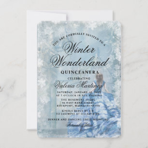Invitación Princesa Quinceanera de Invierno Wonderland