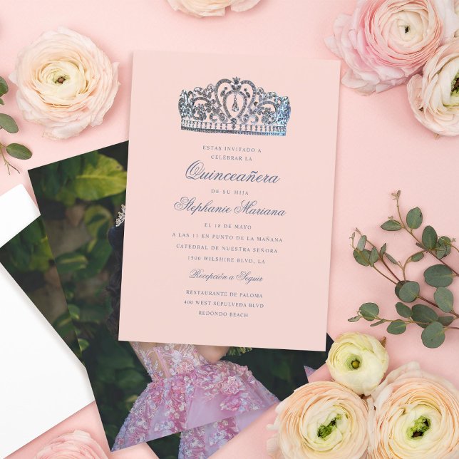 Invitación Princesa Quinceañera de la Corona de Diamantes Ros (Subido por el creador)