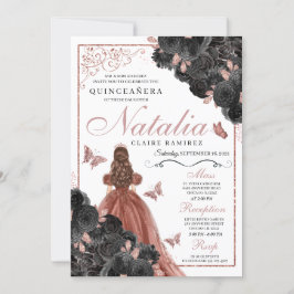 Invitación Princesa Quinceañera de la Rosa Negra