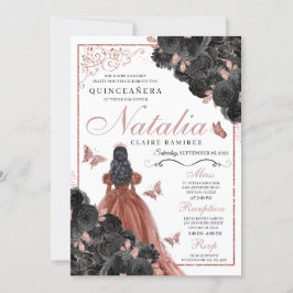 Invitación Princesa Quinceañera de la Rosa Negra