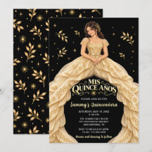 Princesa Quinceañera de Oro Negro