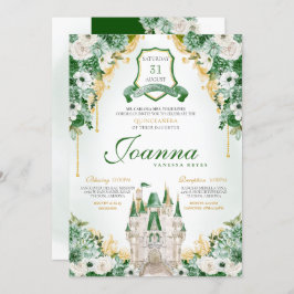 Invitación Princesa Quinceanera del Castillo Real Verde Esmer