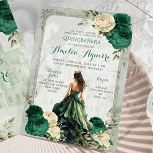 Invitación Princesa Quinceañera del Castillo Verde de Esmeral