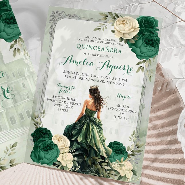 Invitación Princesa Quinceañera del Castillo Verde de Esmeral (Subido por el creador)