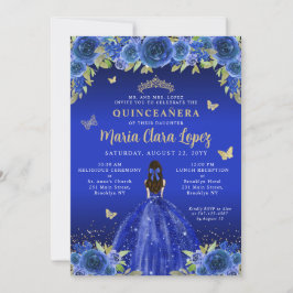 Invitación Princesa Quinceanera floral floral real