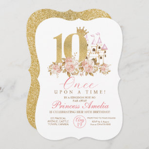 Invitación Princesa Real 10. Cumpleaños