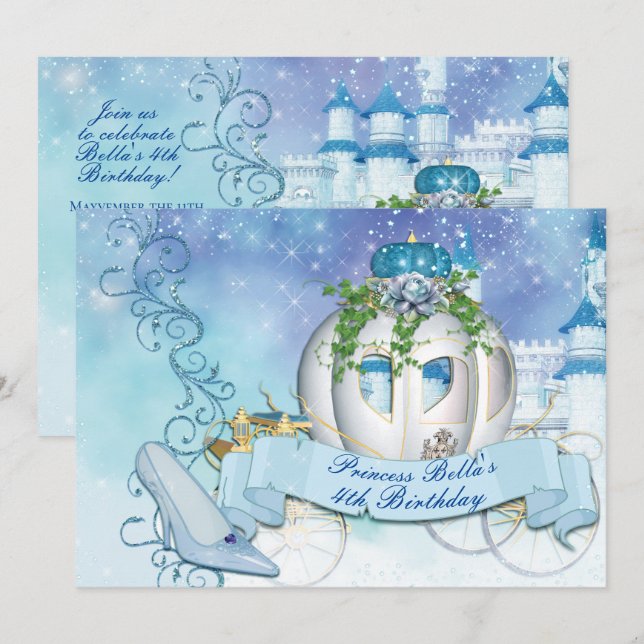 Invitación Princesa real Cenicienta Invitations (Anverso / Reverso)
