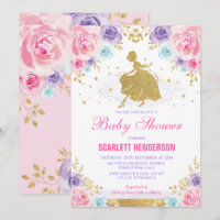 Princesa real floral azul púrpura rosada Baby