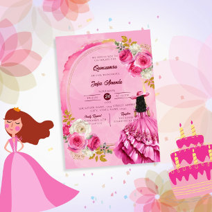 Invitación Princesa Real Pequeña Quinceañera