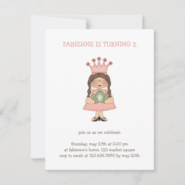 Invitación Princesa Rosa (Anverso)