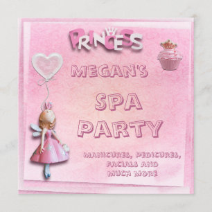 Invitación Princesa Rosa 10.ª Fiesta de Spa Cumpleaños