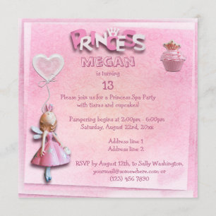 Invitación Princesa Rosa 13.ª Fiesta Balneario De Cumpleaños 