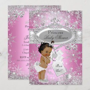 Invitación Princesa Rosa Fiesta de Bebé País de las Maravilla