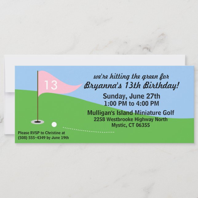 Invitación Princesa Rosa golpea la fiesta de cumpleaños del G (Anverso)