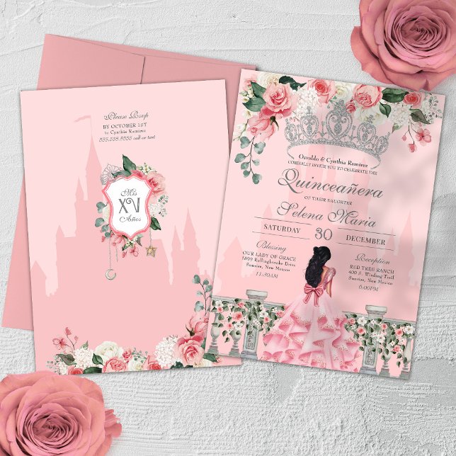Invitación Princesa Rosa Quinceañera (Subido por el creador)