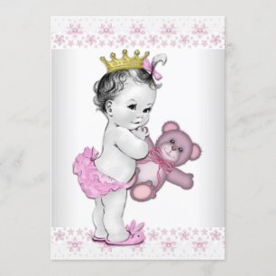 Invitación Princesa rosada Baby Shower
