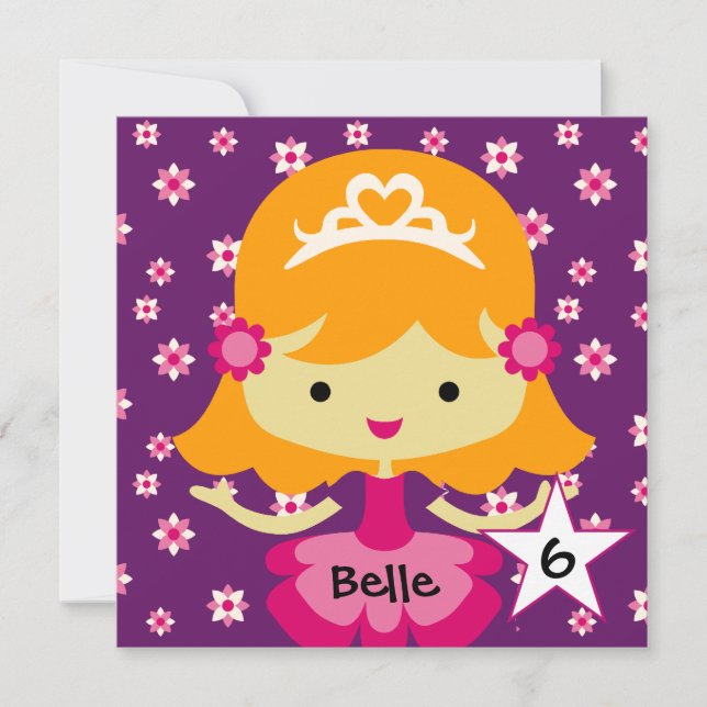 Invitación Princesa rubia de encargo Birthday Invitations de (Anverso)