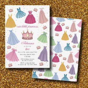 Invitación Princesa se viste de cuento de hadas cumpleaños