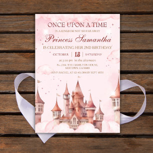 Invitación Princesa segundo cumpleaños mágico cuento de hadas