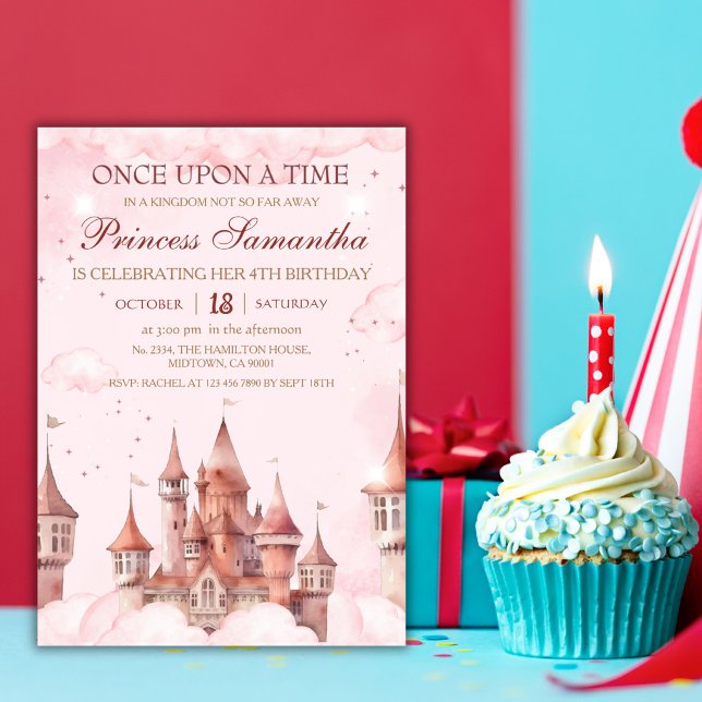 Invitación Princesa tercer cumpleaños mágico cuento de hadas  (Subido por el creador)
