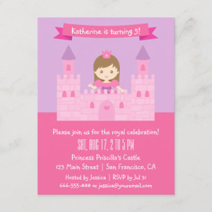 Invitación Princesa Theme, fiesta del cuento de hadas de