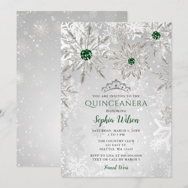 Invitación Princesa Tiara Quinceañera (Anverso / Reverso)