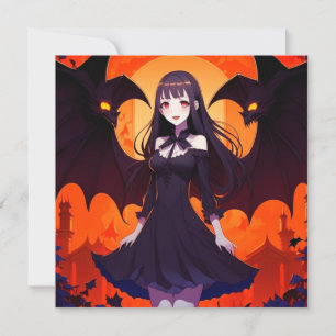 INVITACIÓN PRINCESA VAMPIRE DE MURCIÉLAGOS - GÓTICO