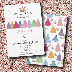 Invitación Princesa Vestida Fairytale Vestido Chica Cumpleaño