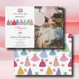 Invitación Princesa Vestida Fairytale Vestir Foto Cumpleaños