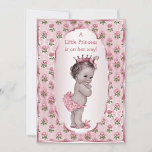 Invitación Princesa Vieja Rosa Baby Shower