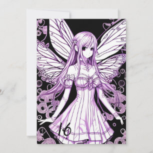 Invitación Princesa Violet Purple Anime Dulce 16 Cumpleaños