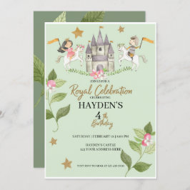 Invitación Princesa y fiesta Knight, Princesa, niños Cumpleañ