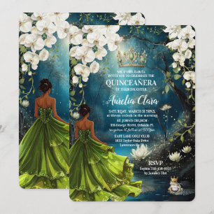 Invitación Princesa y la rana Noche estrellada Quinceañera 16