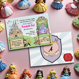 Invitación Princesa y Príncipe Fairytale Castle Foto Cumpleañ
