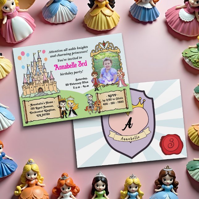 Invitación Princesa y Príncipe Fairytale Castle Foto Cumpleañ (Subido por el creador)