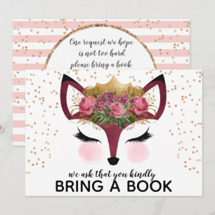 Invitación Princesa Zorra Rubor y Oro Trae Un Libro