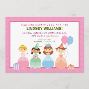 Invitación Princesas All en una princesa Party Invitation de