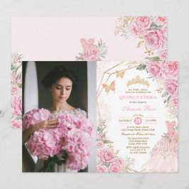 Invitación Princesas Mis Quince, Rosas rosados de Rubor